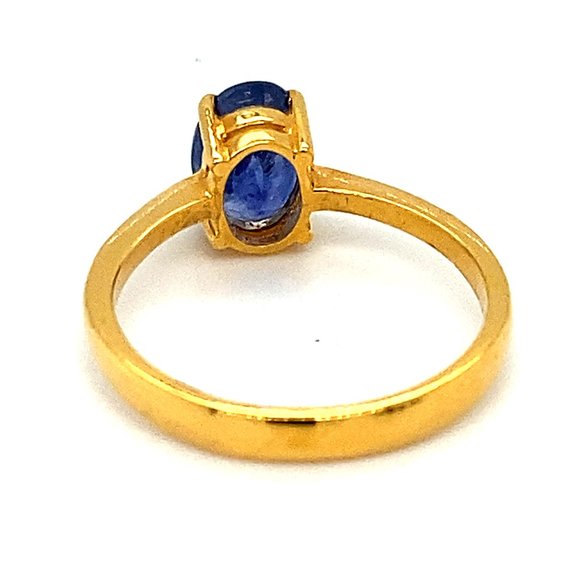 GIA Blue Sapphire 2.10ct Solid 22K Gold Ring - Picture 5 of 10